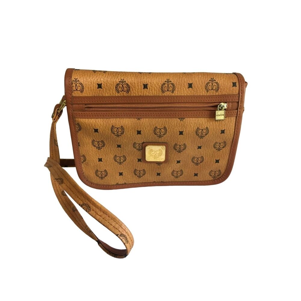 Crossbody‎ Purse With Monogram Print & Gold-Tone Accents